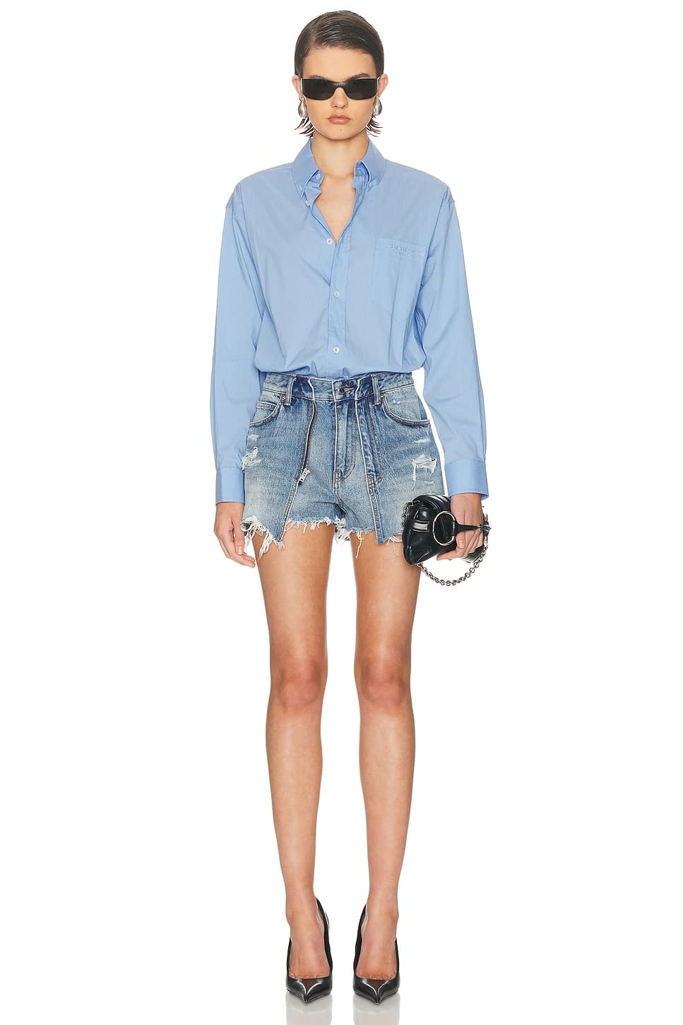 Alexander Wang — Prestyled Button Down Skort Romper